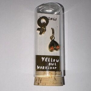 Workshop Republic Clothing Gold Earrings with Orange Accents